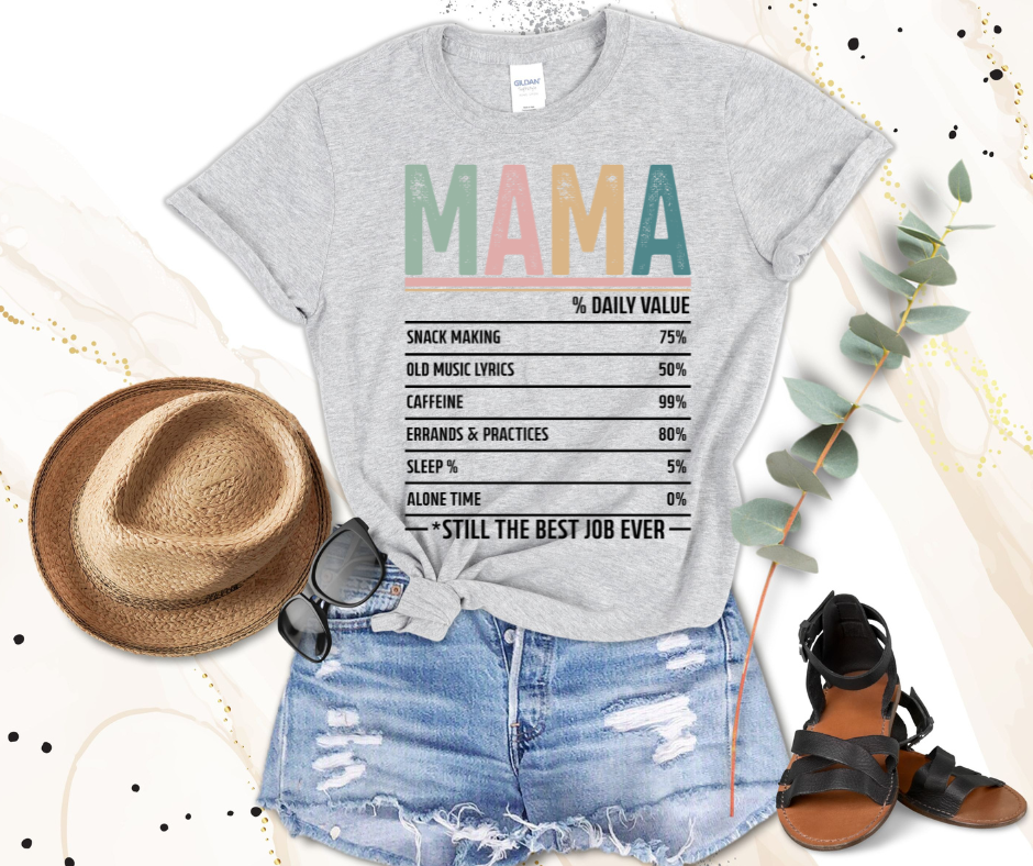 Mama Mixture Of Ingredients Full Colored DTF Transfer Print Ready To Press