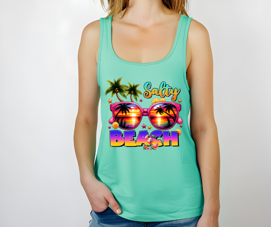 Salty Beach Sunglasses Summer DTF Transfer Print(Only) Ready To Press