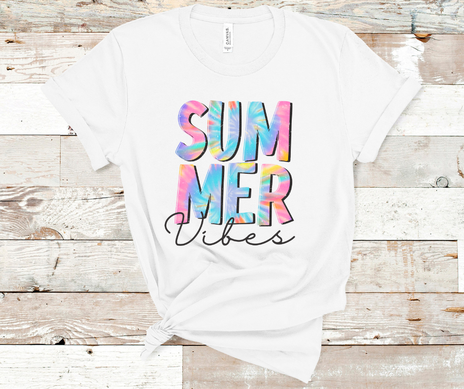 Summer Vibes Tye Dye Summer DTF Transfer Print(Only) Ready To Press