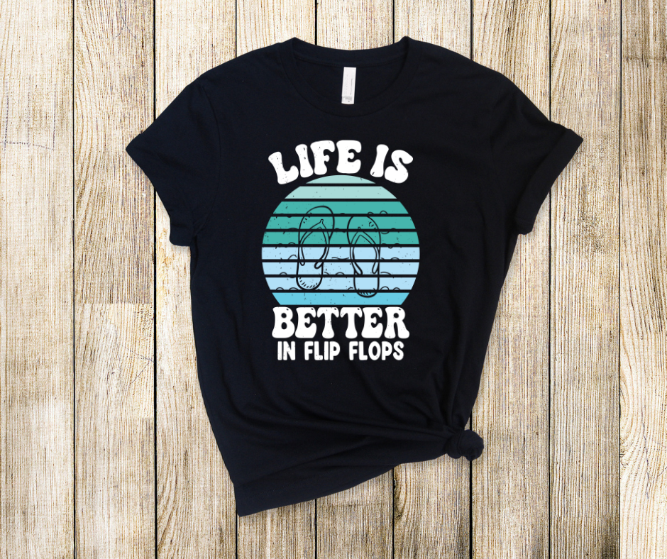 Life Is Better In Flip Flops Summer DTF Transfer Print(Only) Ready To Press