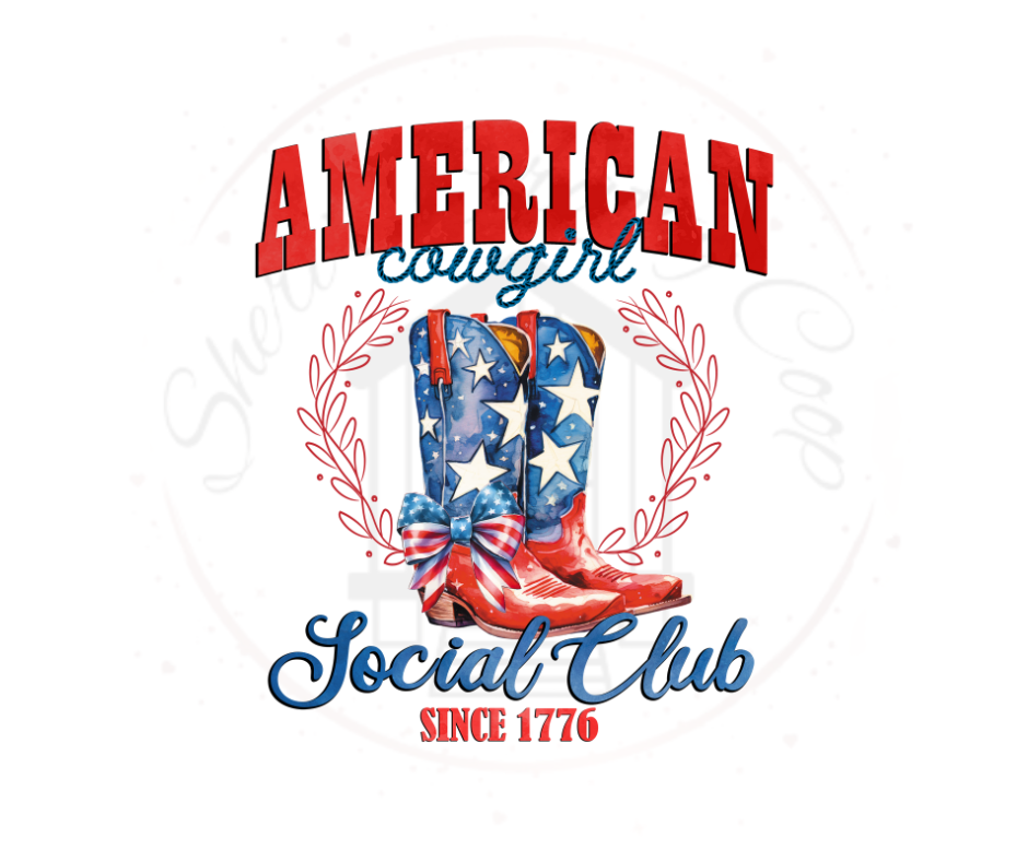 American Cowgirl Social Club DTF Transfer Print(Only) Ready To Press