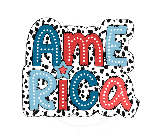 America Dalmation Dots USA - DTF Transfer Print Ready To Press