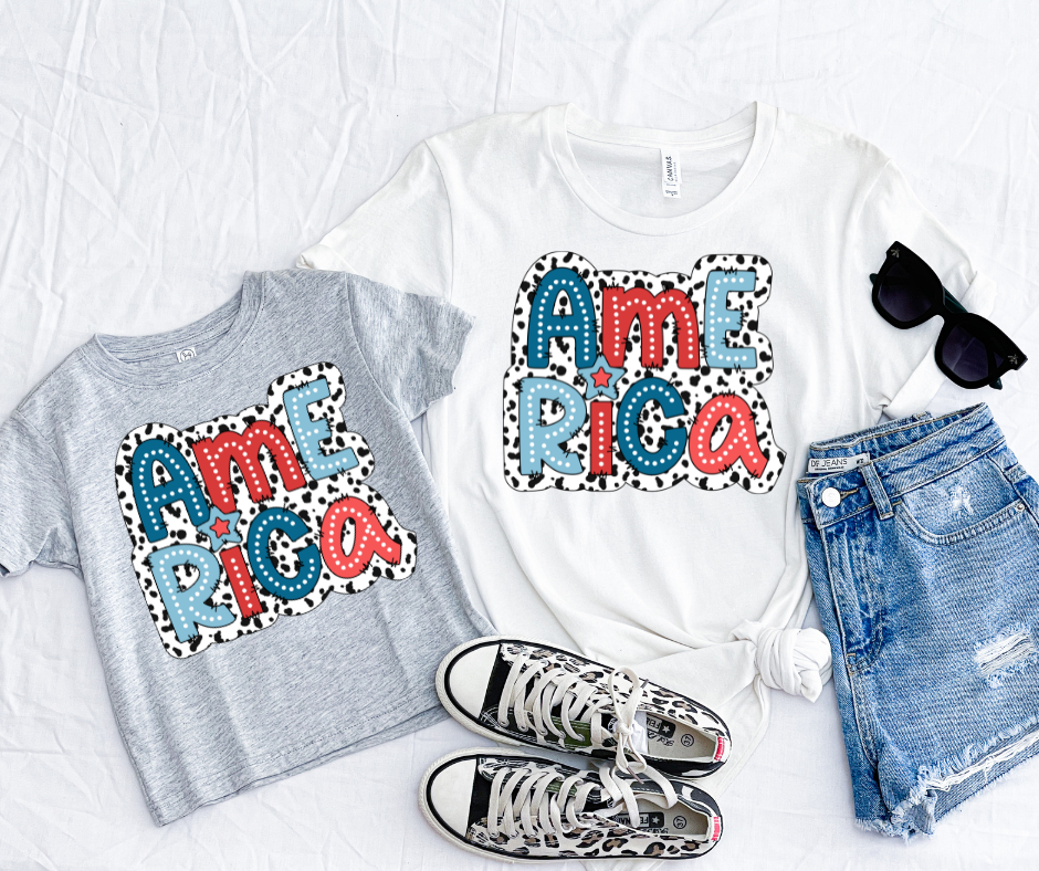 America Dalmation Dots USA - DTF Transfer Print Ready To Press