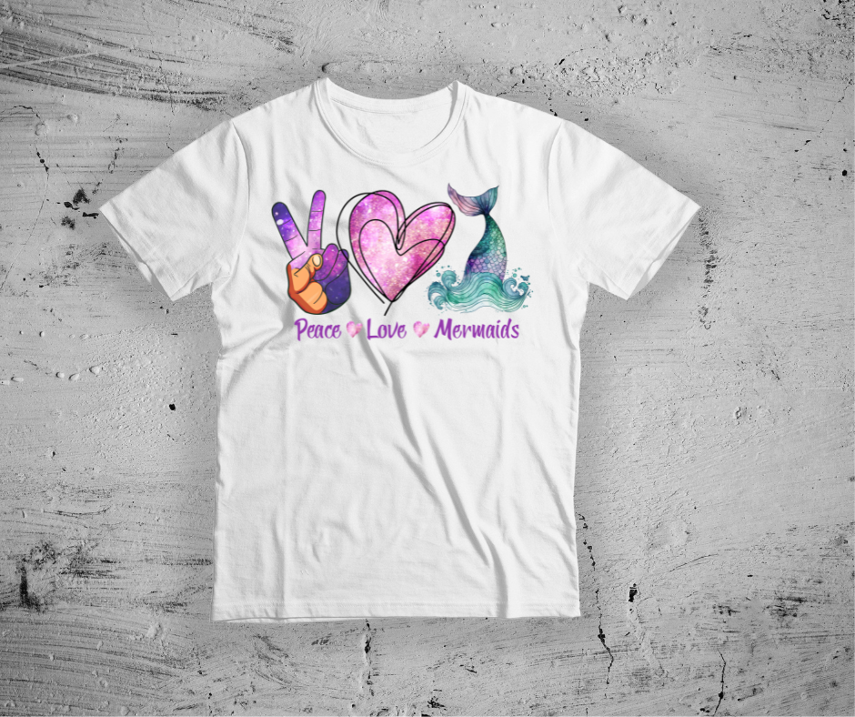 Peace Love Mermaid- DTF Transfer Print Ready To Press