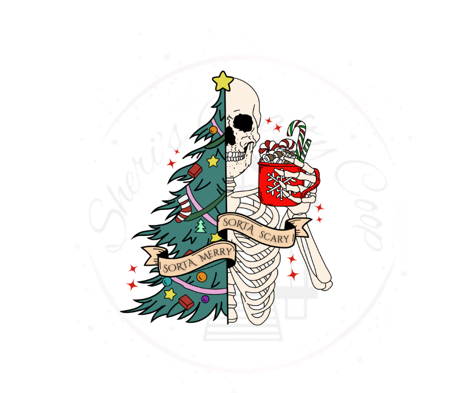 Sorta Merry Sorta Scary Christmas DTF Transfer Print(Only) Ready To Press