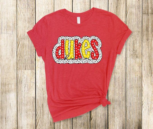 GHS Dukes Sports-Dalmation Dot Designs- Soft Comfy Tee