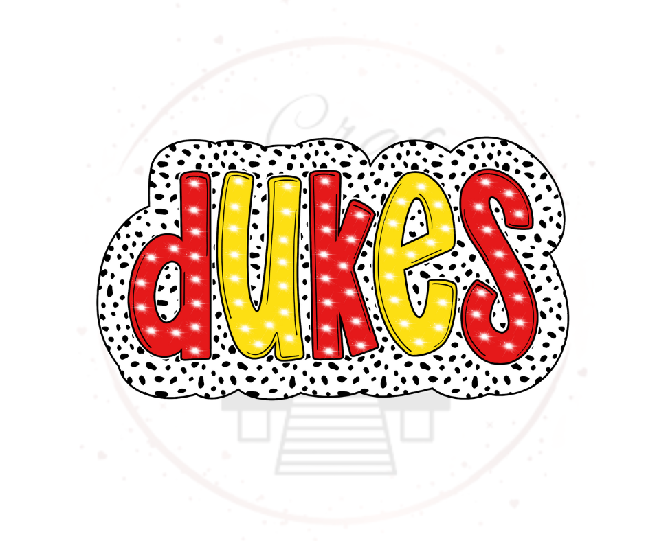 GHS DUKES Dalmation Dot Designs- DTF Transfer Print- Ready To Press