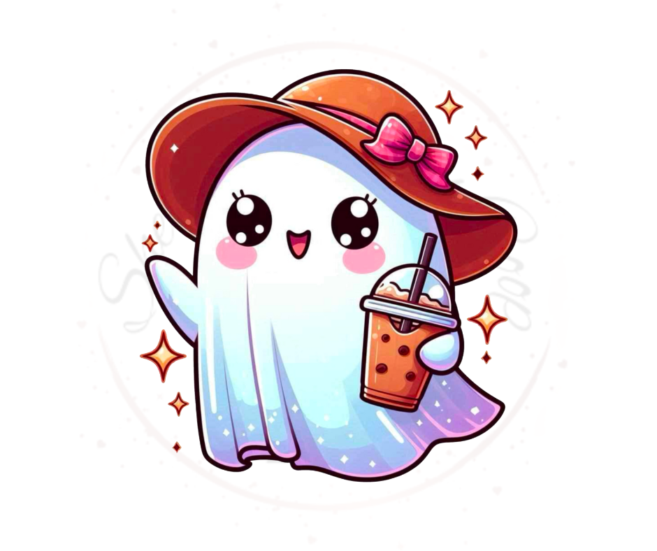 Bubble Tea Ghost-DTF Transfer Print- Ready To Press