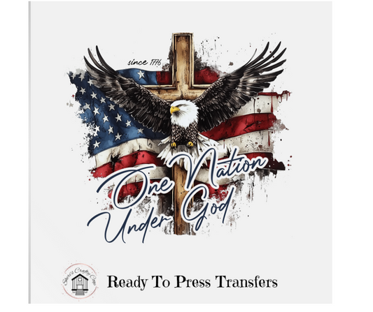 One Nation Under God Eagle- DTF Transfer Print Ready To Press