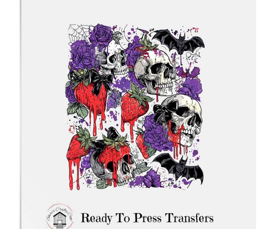 Spooky Strawberries-Halloween DTF Transfer Print- Ready To Press (Copy)