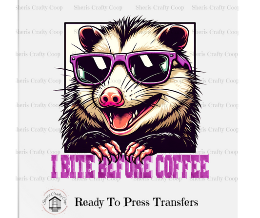 I Bite Before Coffee DTF Transfer Print Ready To Press