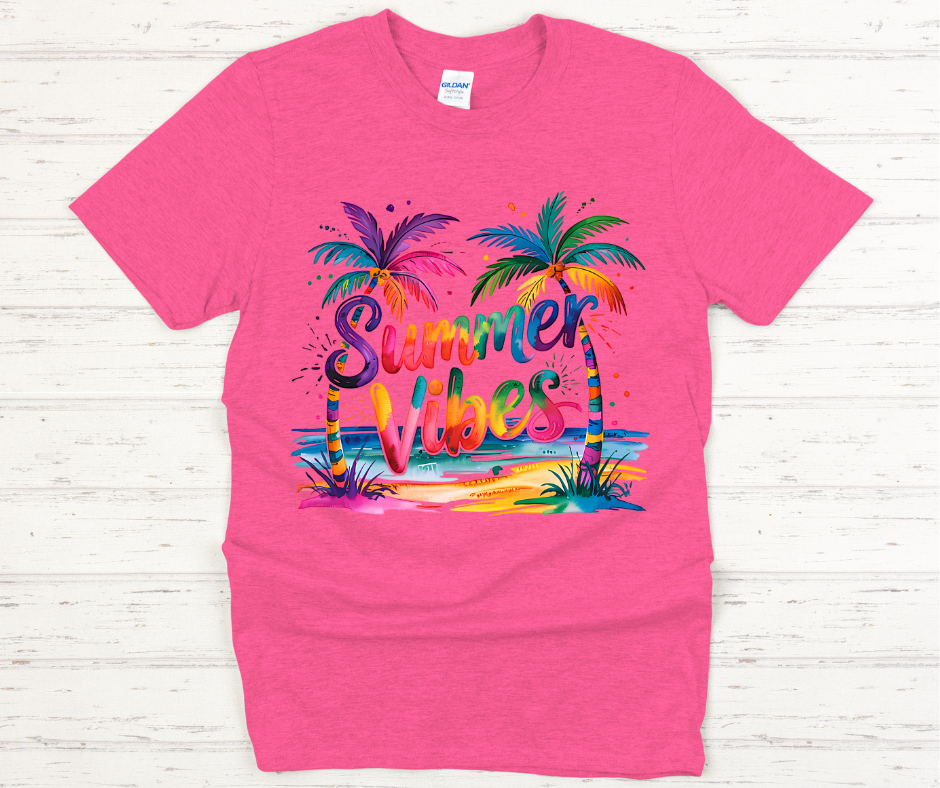 Retro Summer Vibes Tropical- Frankish- DTF Transfer Print- Ready To Press