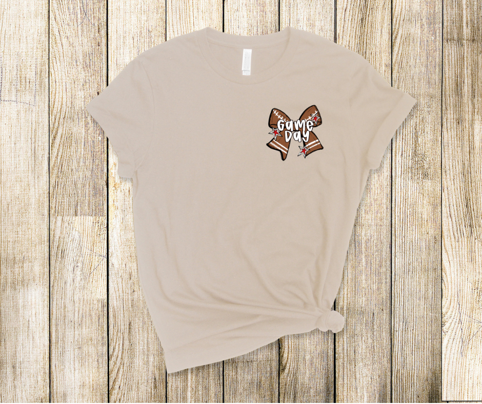 Football Game Day Coquette Bow- DTF Transfer Print- Ready To Press