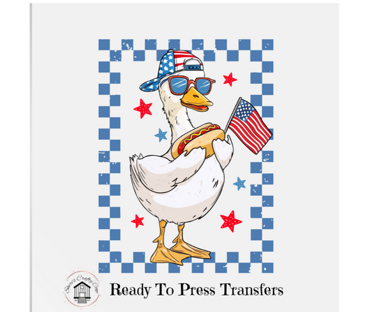 Patriotic Goose With Food- DTF Transfer Print- Ready To Press