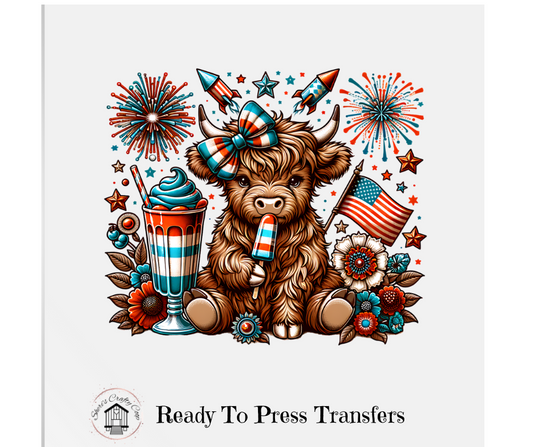 Patriotic Highland- FOJ DTF Transfer Print Ready To Press