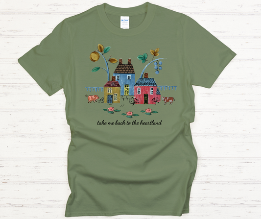 Take Me To The Heartland-CottageCore  Soft Comfy Tee