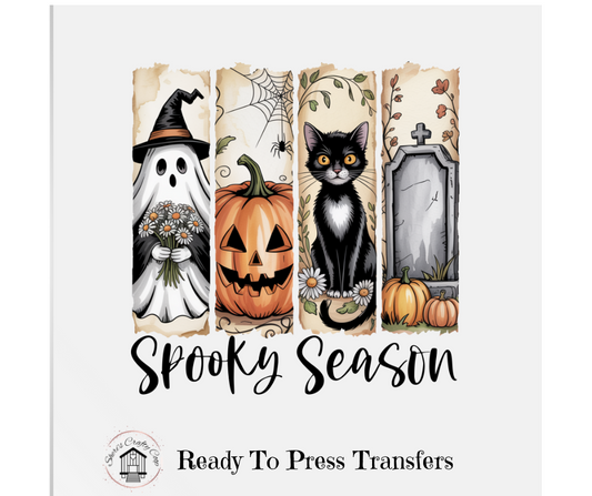 Spooky Season Brushstroke look DTF Transfer Print Ready To Press
