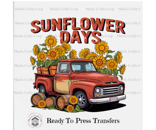 Sunflower Days-Fall  DTF Transfer Print Ready To Press