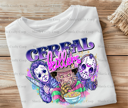 Cereal Killer-Horror Charactoer Comfy tee