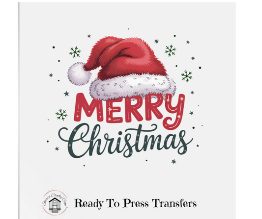 Merry Christmas Santa Hat- DTF Transfer Print Ready To Press