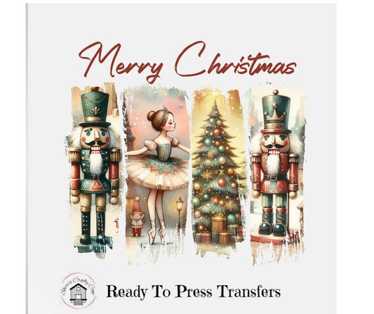 Nutcracker Merry Christmas Brushstroke- DTF Transfer Print Ready To Press