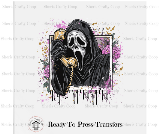 Ghostface Floral - DTF Transfer Print- Ready To Press