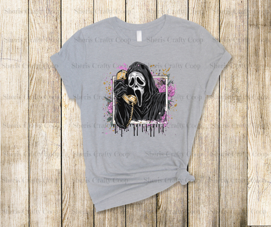 Ghostface Floral - DTF Transfer Print- Ready To Press