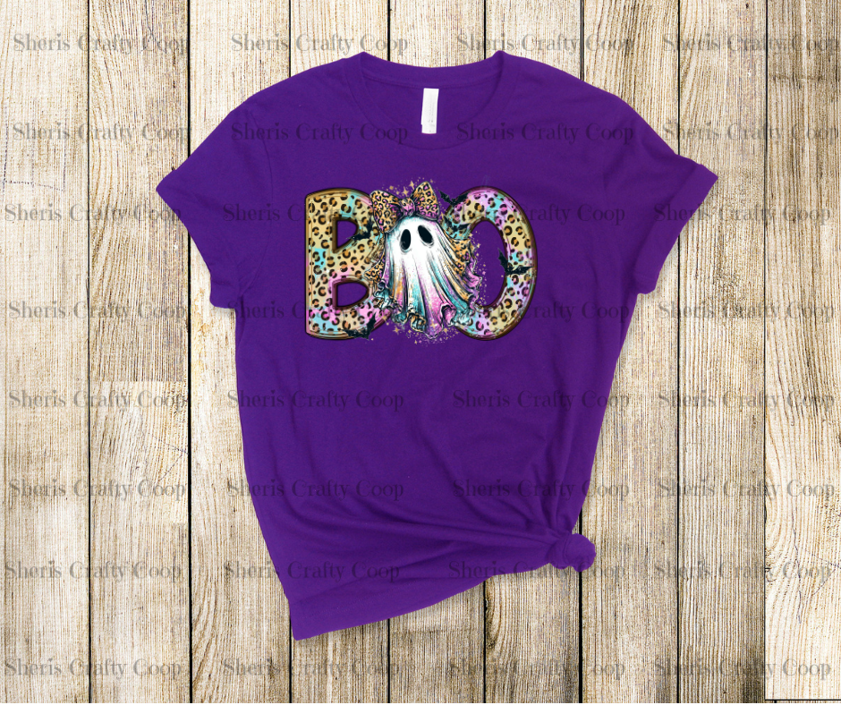 Boo Leopard Print- DTF Transer Print- Ready To Press