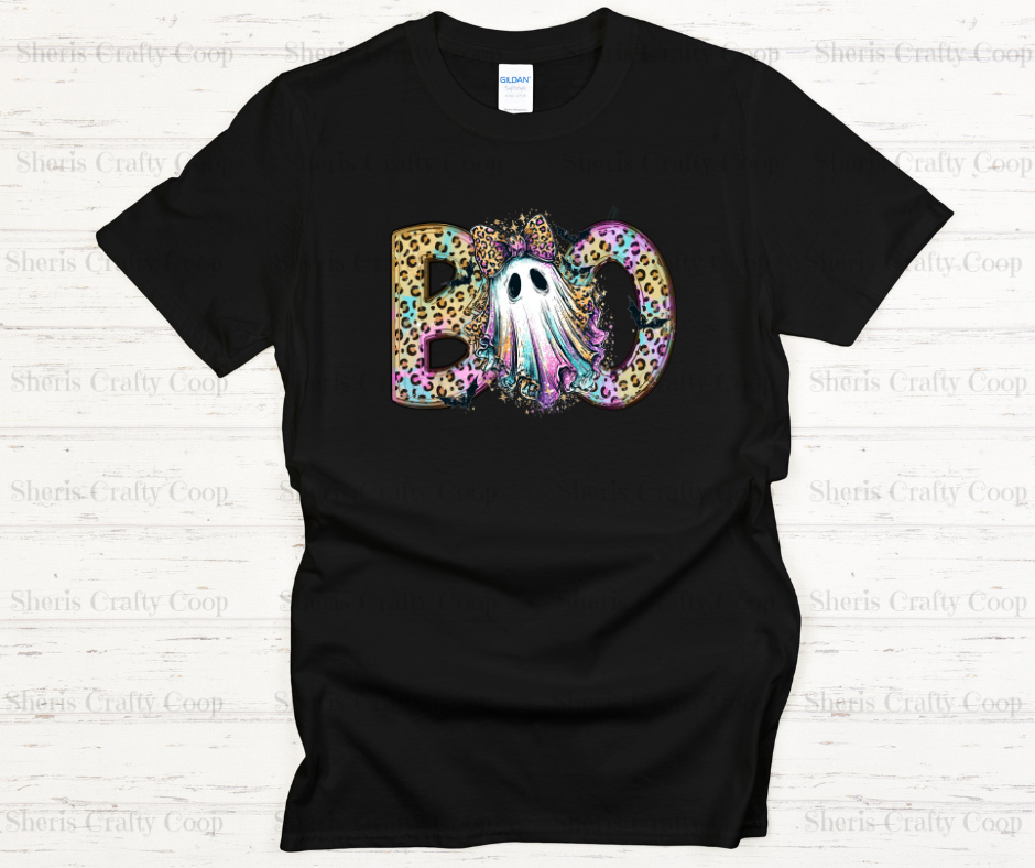 Boo Leopard Print- DTF Transer Print- Ready To Press