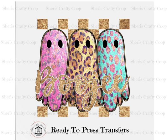 Faux Glitter Boo-jee Ghost - DTF Transer Print- Ready To Press