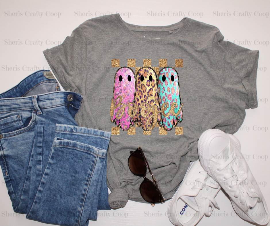 Faux Glitter Boo-jee Ghost - DTF Transer Print- Ready To Press