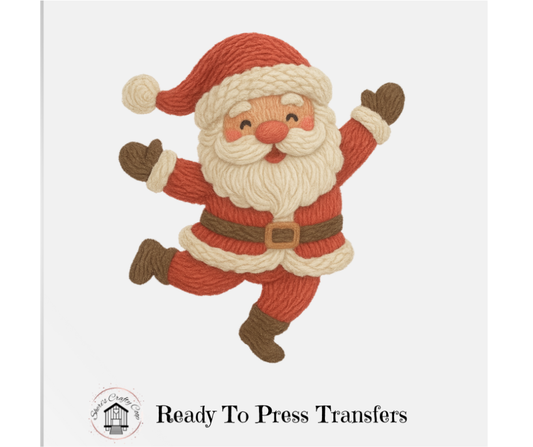 Dancing Santa-Faux Yarn-DTF Transfer Print(Only) Ready To Press