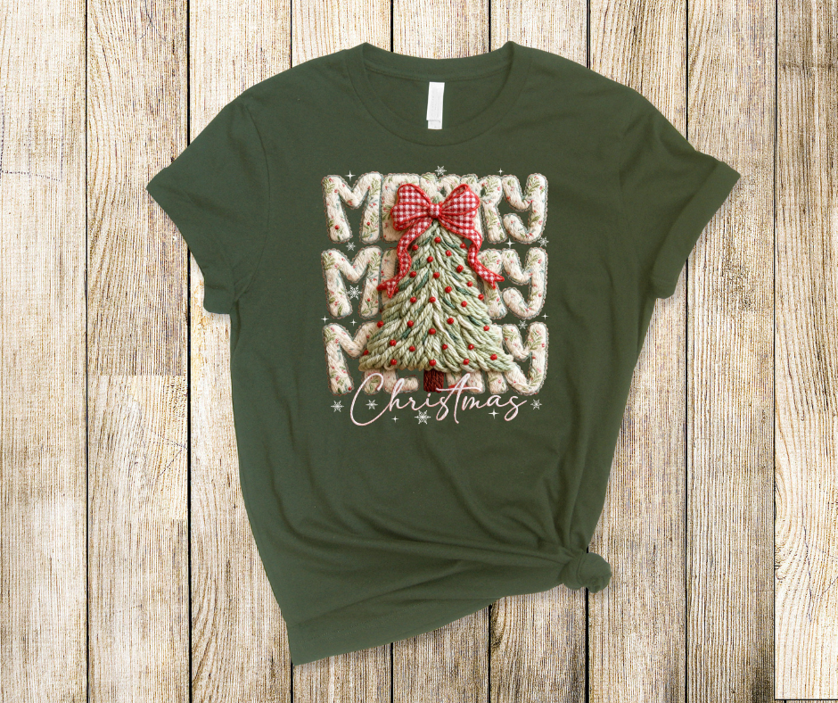 Merry Christmas Latch Hook Yarn Crochet Preppy Christmas Bos- Christmas DTF Transfer Print- Ready To Press (Copy)