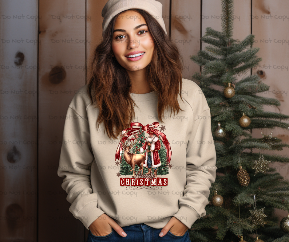 Western Cowboy Howdy Santa Christmas- DTF Transfer Print- Ready To Press
