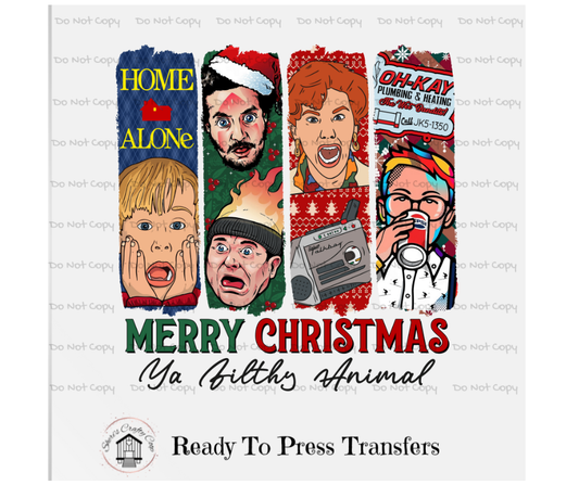 Merry Christmas Ya Filthy Animal-DTF Transfer Print(Only) Ready To Press