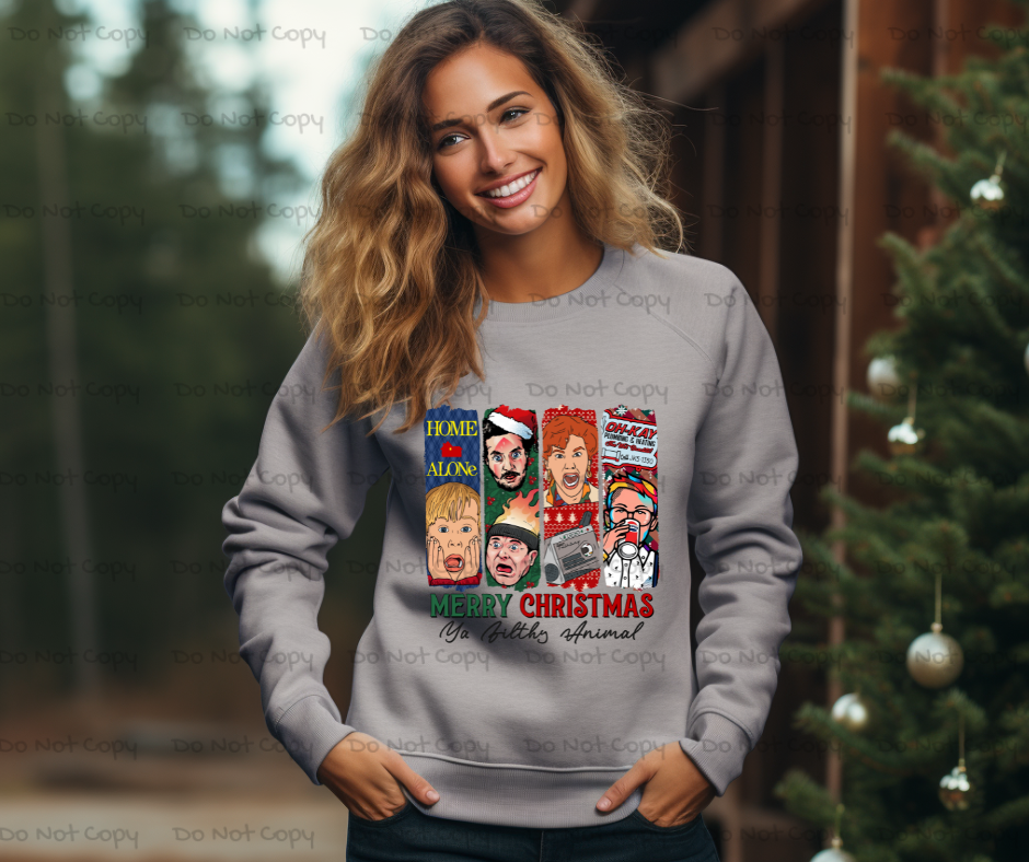 Merry Christmas Ya Filthy Animal-DTF Transfer Print(Only) Ready To Press