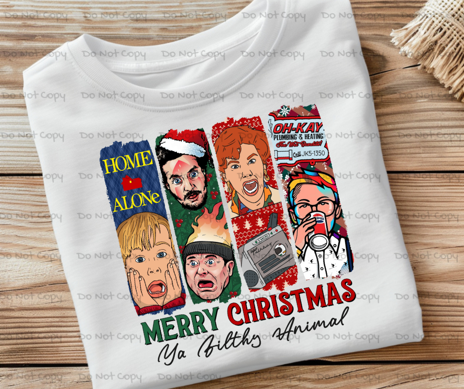 Merry Christmas Ya Filthy Animal-DTF Transfer Print(Only) Ready To Press