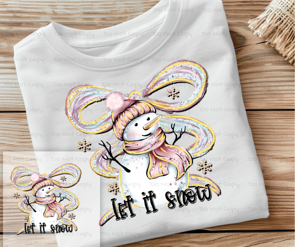 Let It Snow Snowman -DTF Transfer Print(Only) Ready To Press