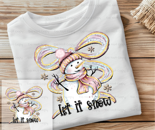 Let It Snow Snowman -DTF Transfer Print(Only) Ready To Press
