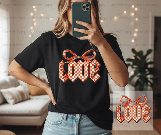 Love Checkered Valentines Day DTF Transfer Prints-  Ready To Press