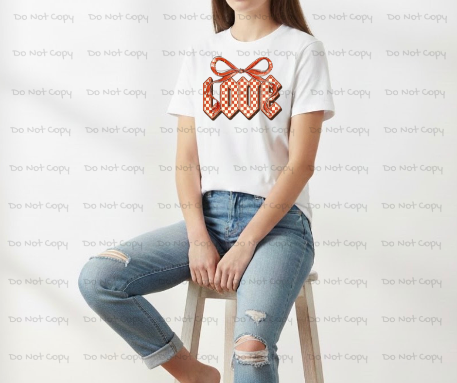 Love Checkered Valentines Day DTF Transfer Prints-  Ready To Press