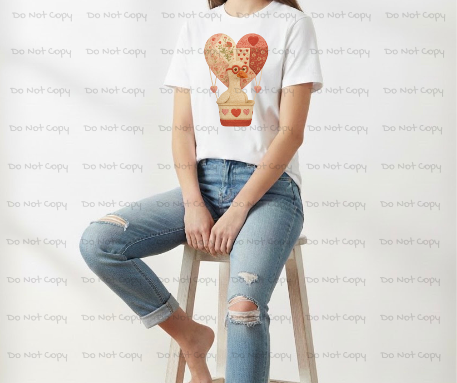 Goose Love Airballon -Goose Valentines Day DTF Transfer Prints- Ready To Press