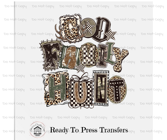 God Family Hunt-Camo DTF Transfer Prints- Ready To Press