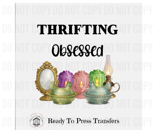 Thrifting Obsessed, Cottagecore Graphic, Shabby Chic Vintage HON DTF Transfer