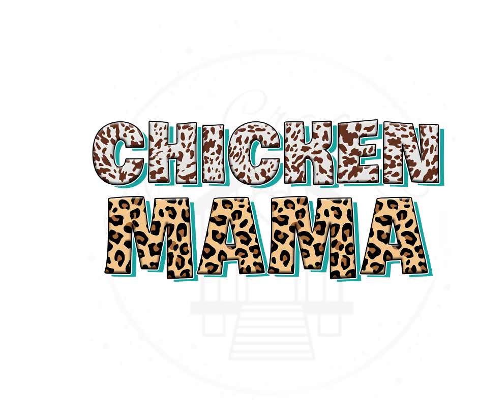 Chicken Mama Cow Print & Leopard Print DTF Transfer Print(Only) Ready To Press