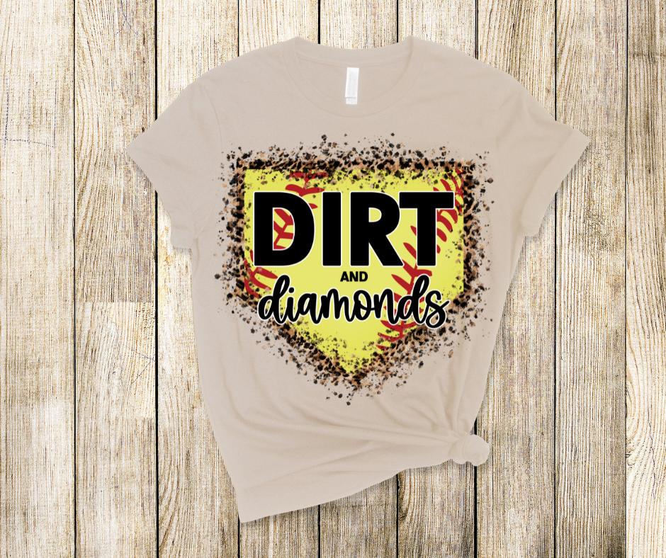 Dirt & Diamonds Softball DTF Transfer Print Ready To Press