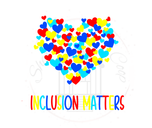 Inclusion Matters Autism Awareness Heart DTF Transfer Print(Only) Ready To Press