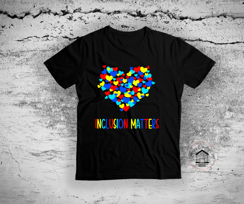 Inclusion Matters Autism Awareness Heart DTF Transfer Print(Only) Ready To Press