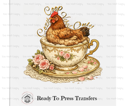 Cozy Coop Wishes -Cottagecore Graphic, Shabby Chic Vintage DTF Transfer
