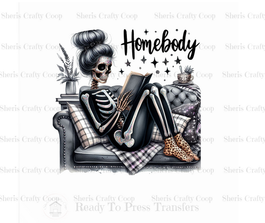 Homebody Skelly Girl- DTF Transfer Print Ready To Press